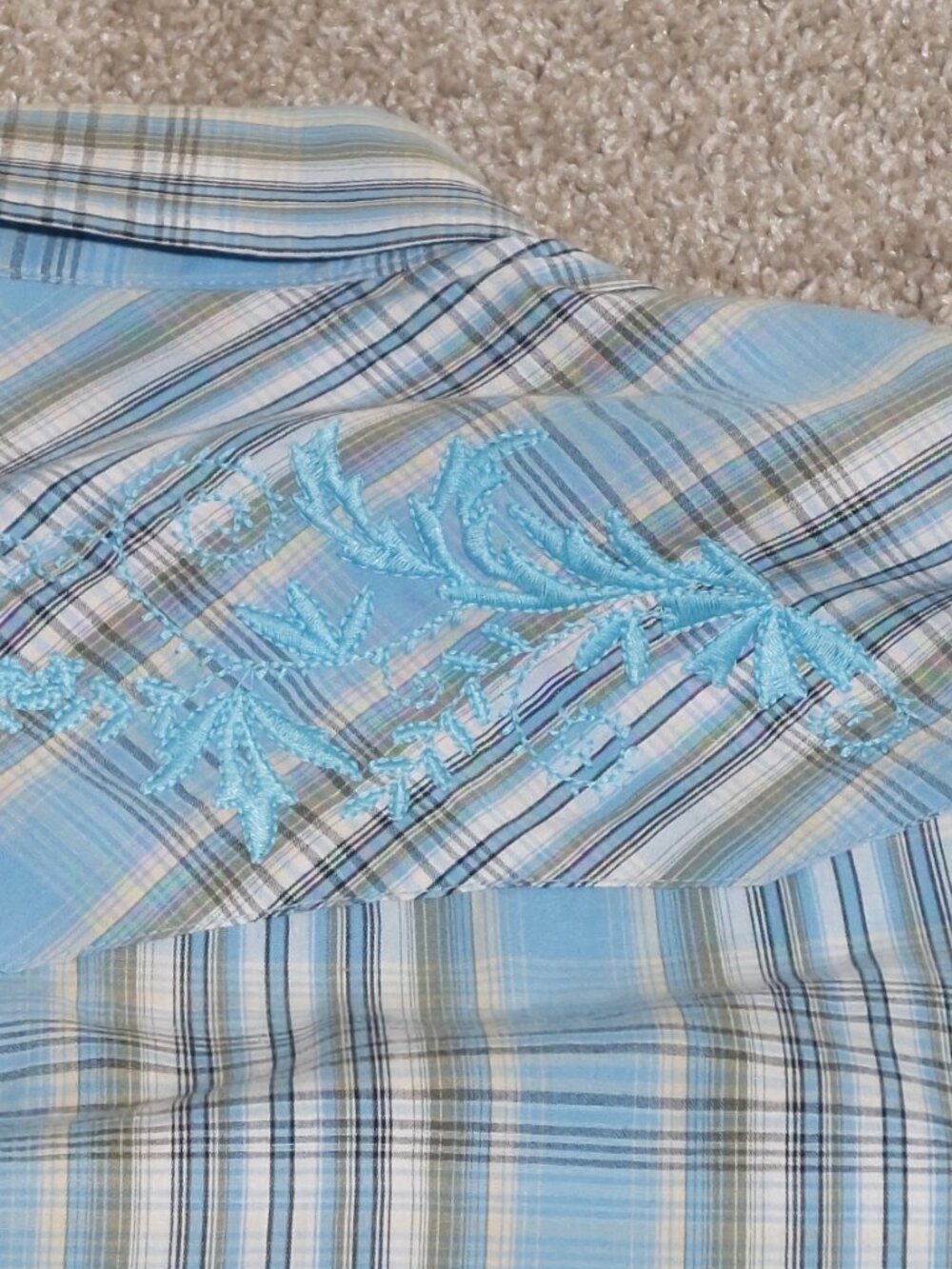 Vintage Painted Mesa Embroidered Western Shirt - Pearl Snap Size XLT - Picture 9 of 9